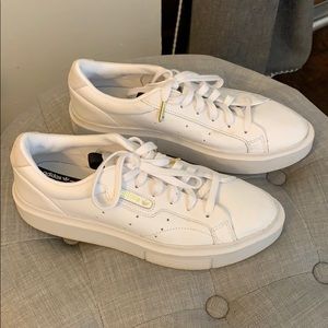 Adidas White Sneakers- Lightly worn, Women size 9